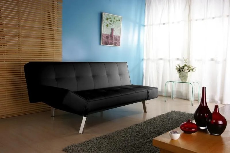 Pohovka Berlin, čierna ekokoža