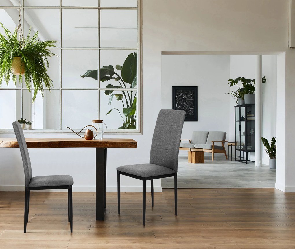 ModernHome Sada 4 ks stoličiek do jedálne a obývačky - šedá