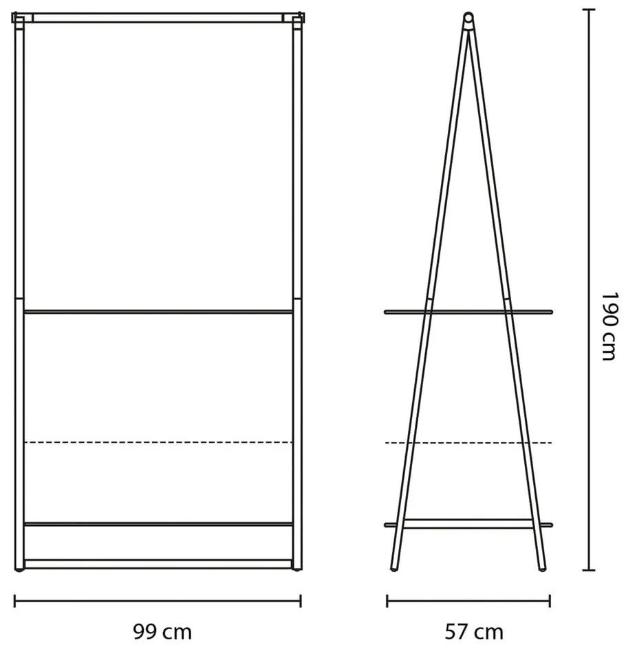 Čierny oceľový stojan na oblečenie Linn – Brabantia