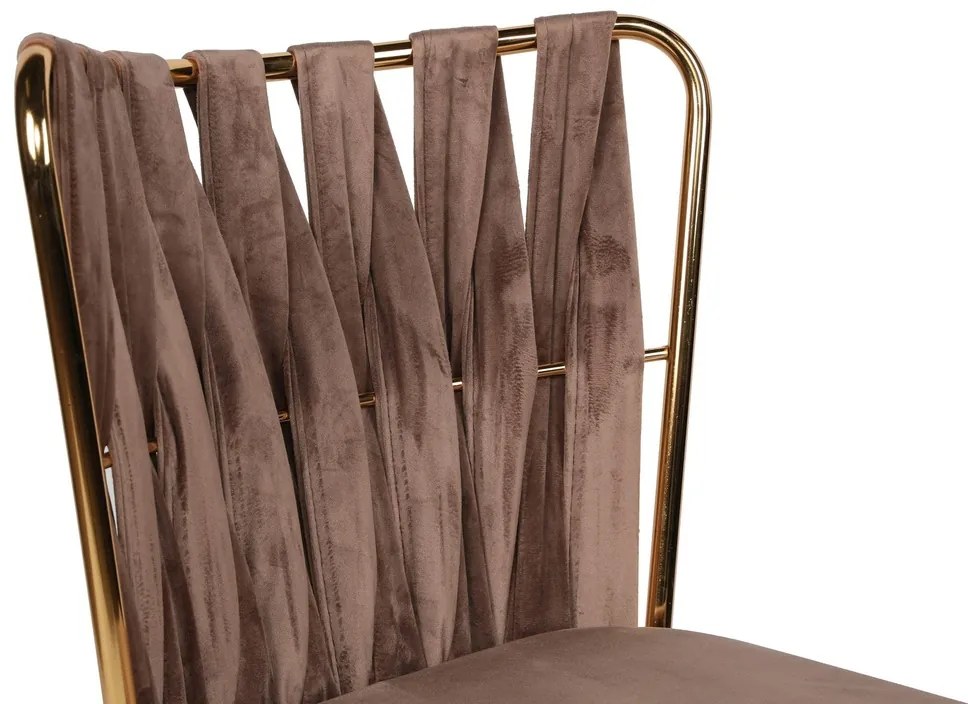 Sada jedálenských stoličiek Kusakli Light Brownand Gold, 4 ks, 4 ks