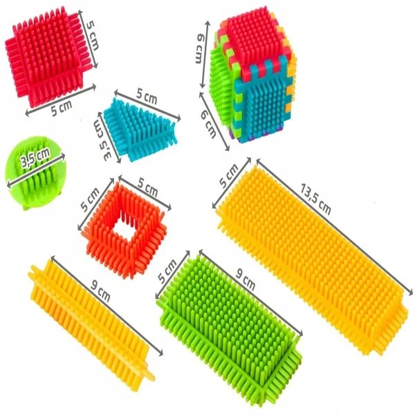 Bloky Ježci stavebné doštičky 140 prvkov v kartóne
