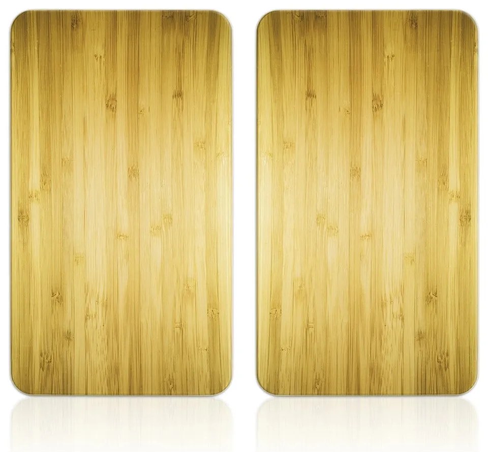 Kryty na sporák z tvrdeného skla v súprave 2 ks 52x30 cm Wooden – Maximex