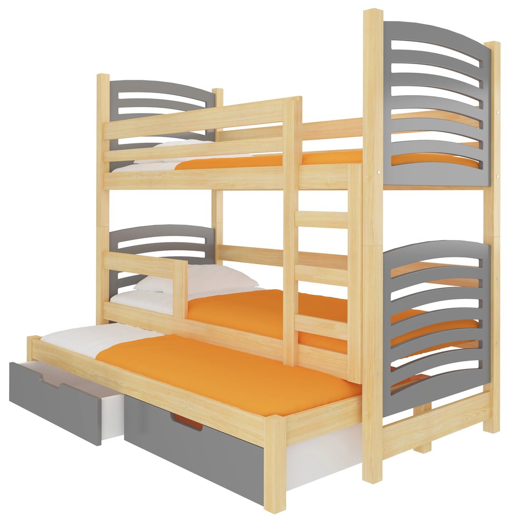 Poschodová detská posteľ 180x75 cm. Vlastná spoľahlivá doprava až k Vám domov. 1052123