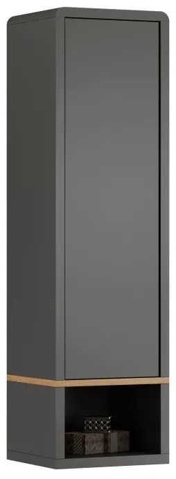 Mazzoni FOLK SWP-36, antracit / dub artisan, závesná skrinka s policou