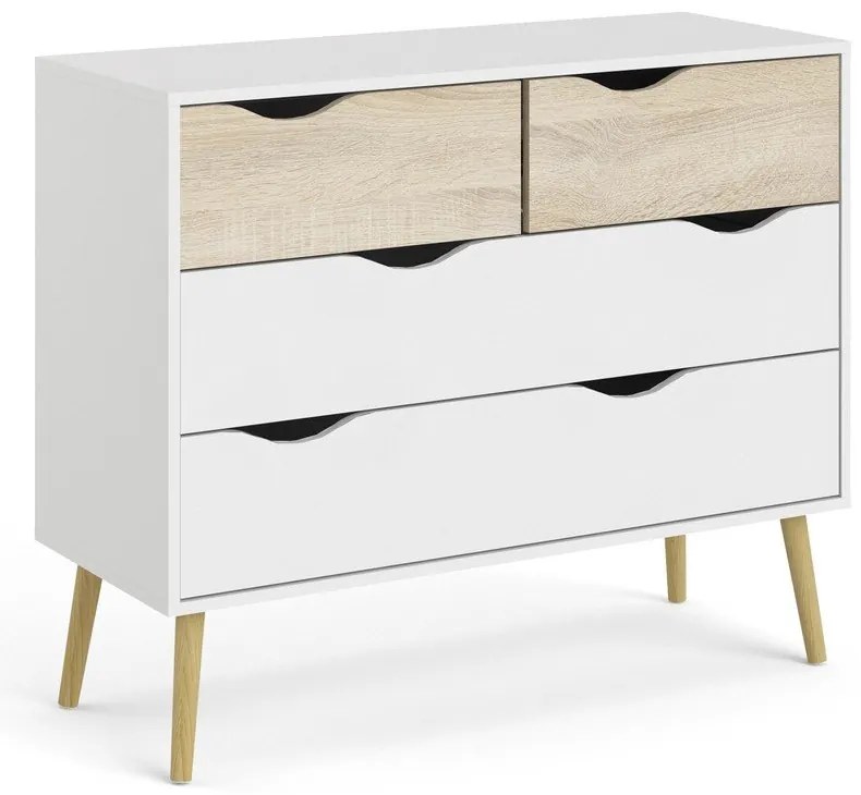 Biela komoda Tvilum Oslo, 99 x 82 cm