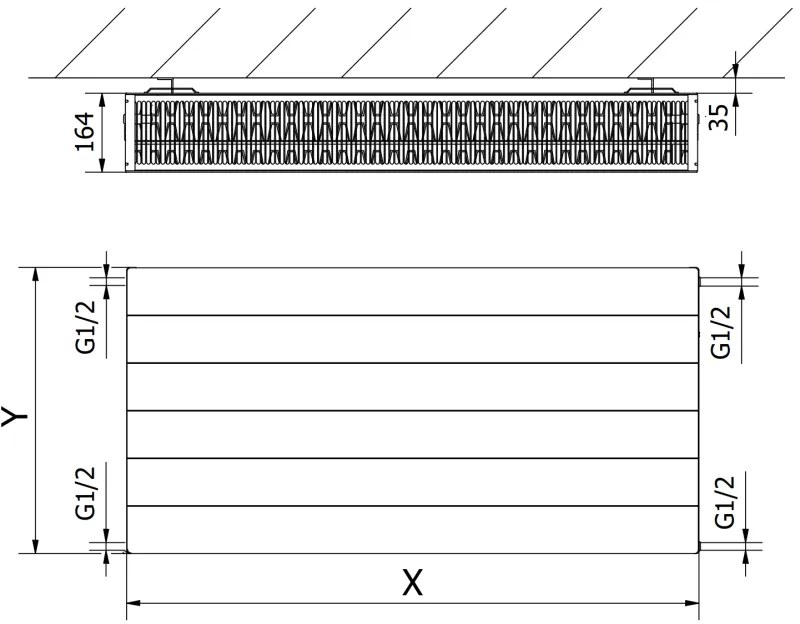 Mexen, Panelový radiátor Mexen Line CL33 900 x 800 mm, bočné pripojenie, 2401 W, biely - W433L-090-080-00