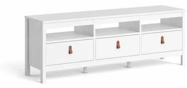 Biely TV stolík SALOMO s 3 zásuvkami