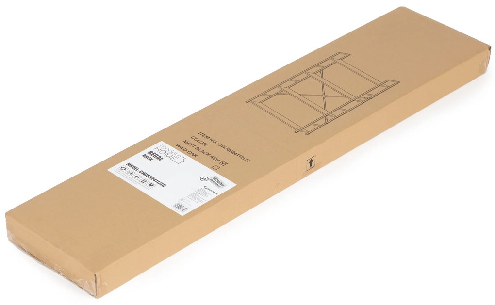 Moderný široký drevený regál so 4 policami LOFT čierny T36038