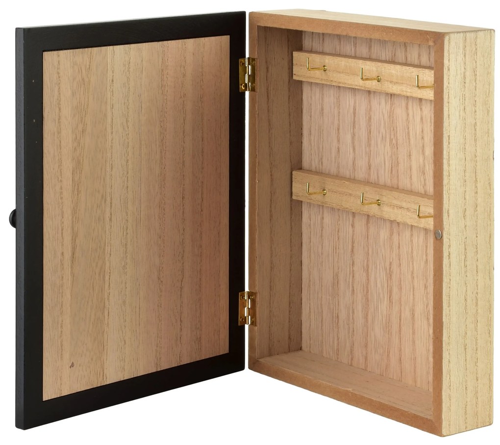 Skříňka na klíče STACY Bloom 26x20 cm černá/hnědá