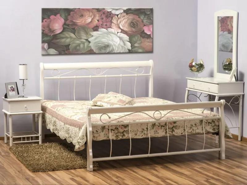 Eshopist Kovová posteľ VENECJA 160 x 200 cm biela