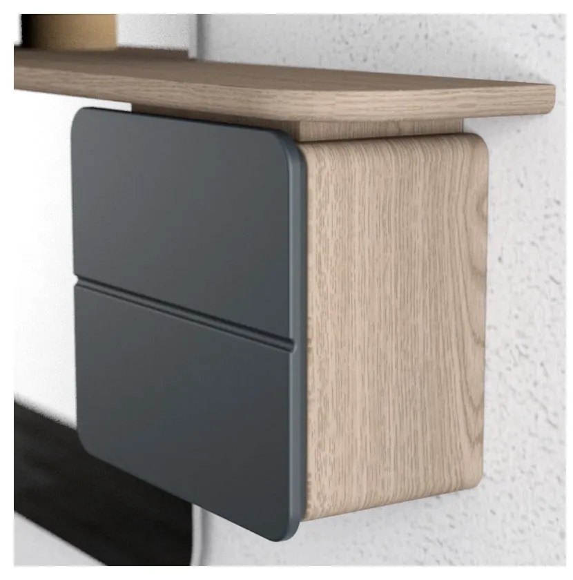 Predsieňová zostava v dekore duba v antracitovo-prírodnej farbe One More Look – UMAGE