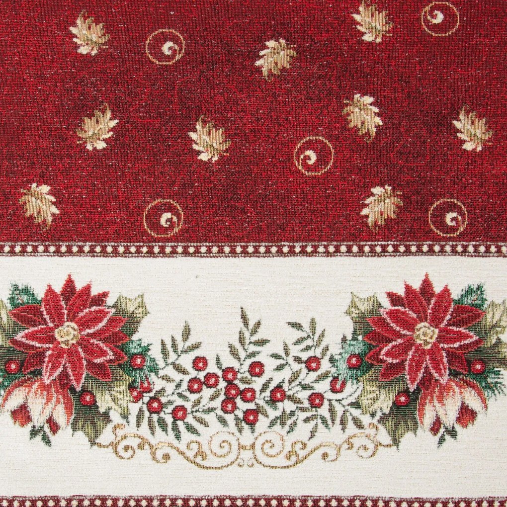 VIANOČNÝ GOBELÍNOVÝ OBRUS MERRY 140X180 CM VZOROVANÁ