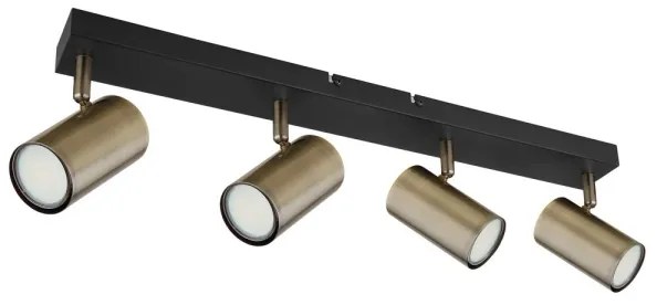 Globo 57911-4M - Bodové svietidlo ROBBY 4xGU10/35W/230V čierna/mosadz