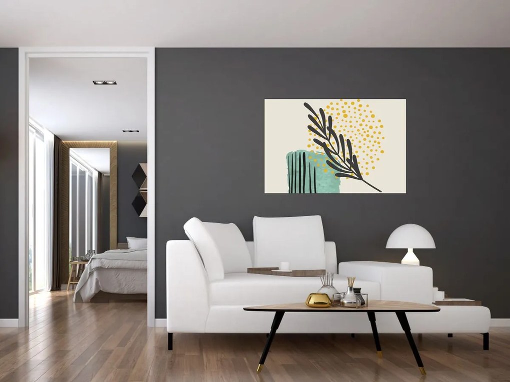 Obraz - Abstraktné listy N⁰3 (90x60 cm)