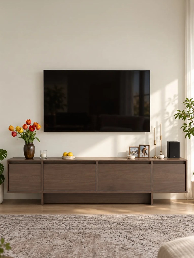 TV skrinka Zolia 180 cm štvordverová - orech elegant