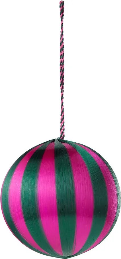HANG ON Guľa pruhy 8 cm - zelená/ružová