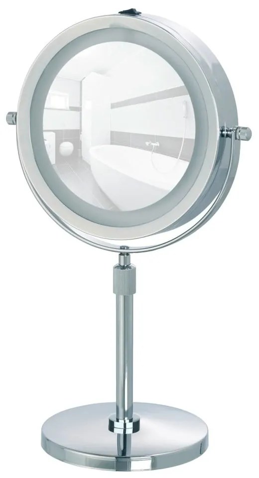 Kozmetické zrkadlo s osvetlením/zväčšovacie (5x) ø 13,5 cm Lumi – Wenko