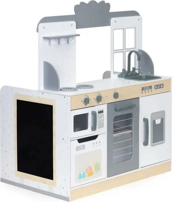 Drevená kuchynka pre deti so stolikom a stoličkami v štýle reštaurácie