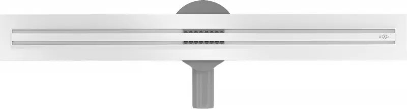 Mexen Flat nerezový sprchový žľab s rotačným 360° sifónom 60 cm, vzor SLIM, biela, 1241060