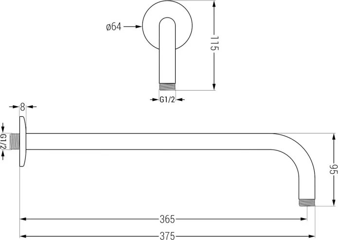 Mexen Kai DR70 sada na vaňu a sprchu pod omietku so sprchou 25 cm, chróm - 77602DR70251-00