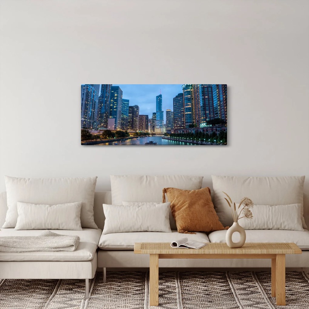Obraz nočné mesto (120x50 cm)