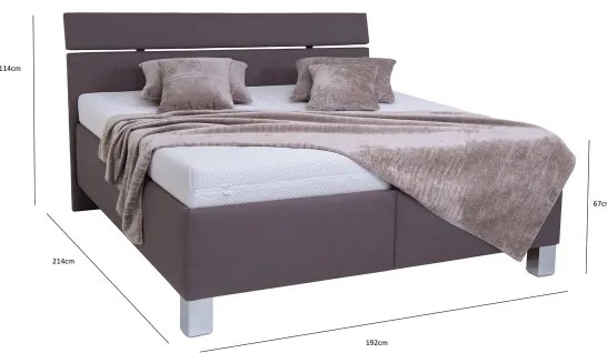 Čalúnená posteľ ALIS 180×200 cm s matracom a úložným priestorom, hnedá