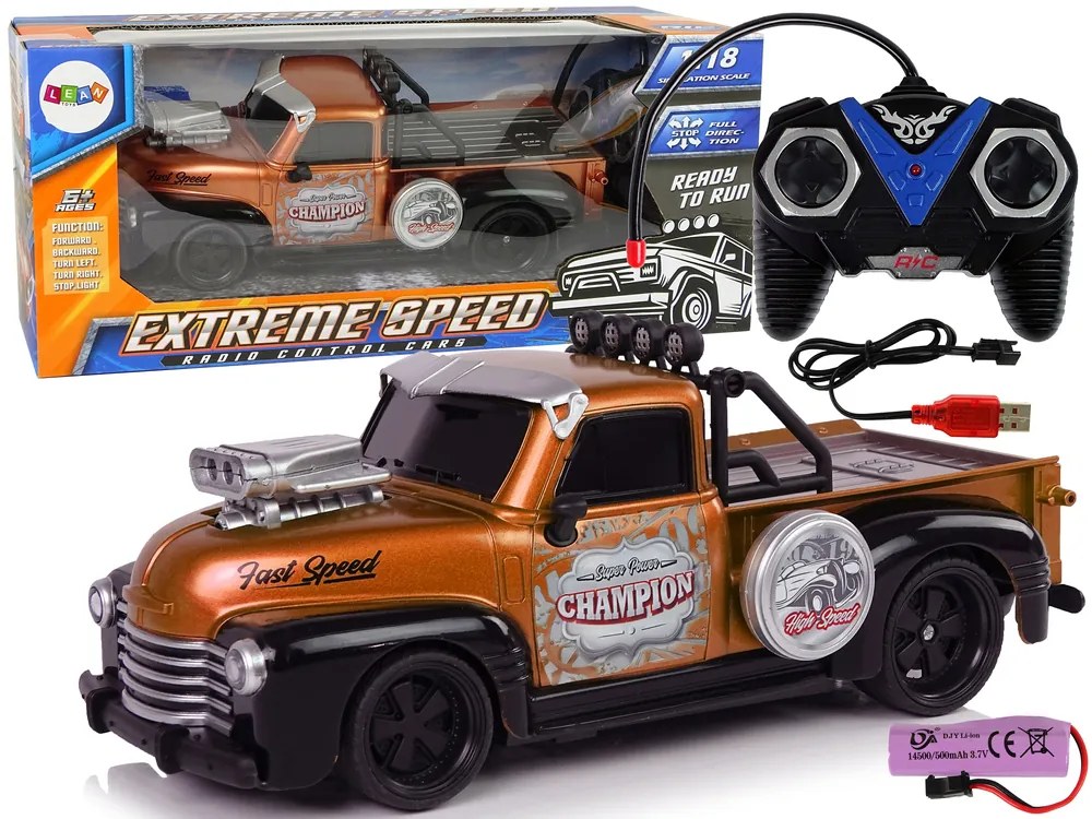 Lean Toys Auto na diaľkové ovládanie Pickup 1:18 hnedý