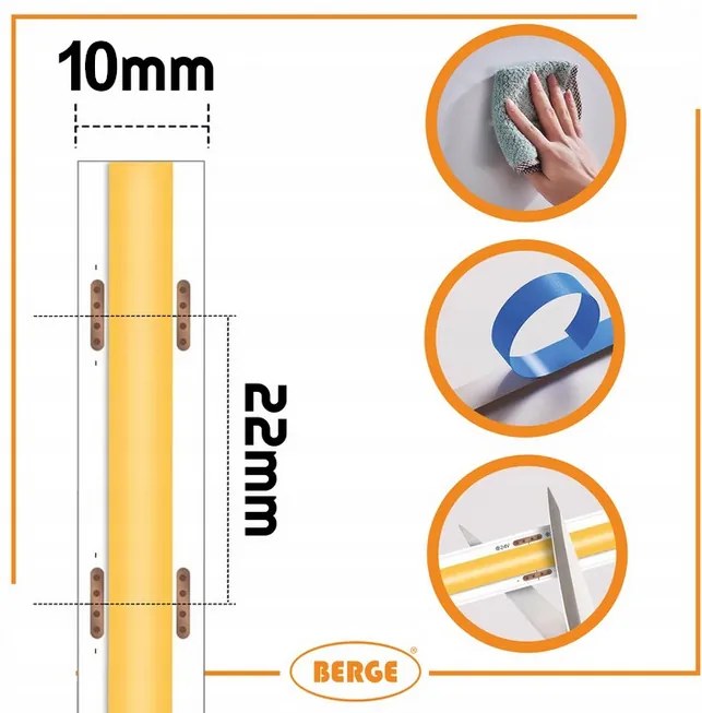 BERGE LED pásik COB Neon 24V - 528D - 15W/m - IP20 - 1650lm - 1m - neutrálna farba