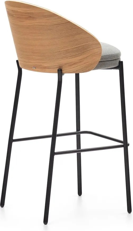 Sivá/v prírodnej farbe barová stolička (výška sedadla 77 cm) Eamy – Kave Home