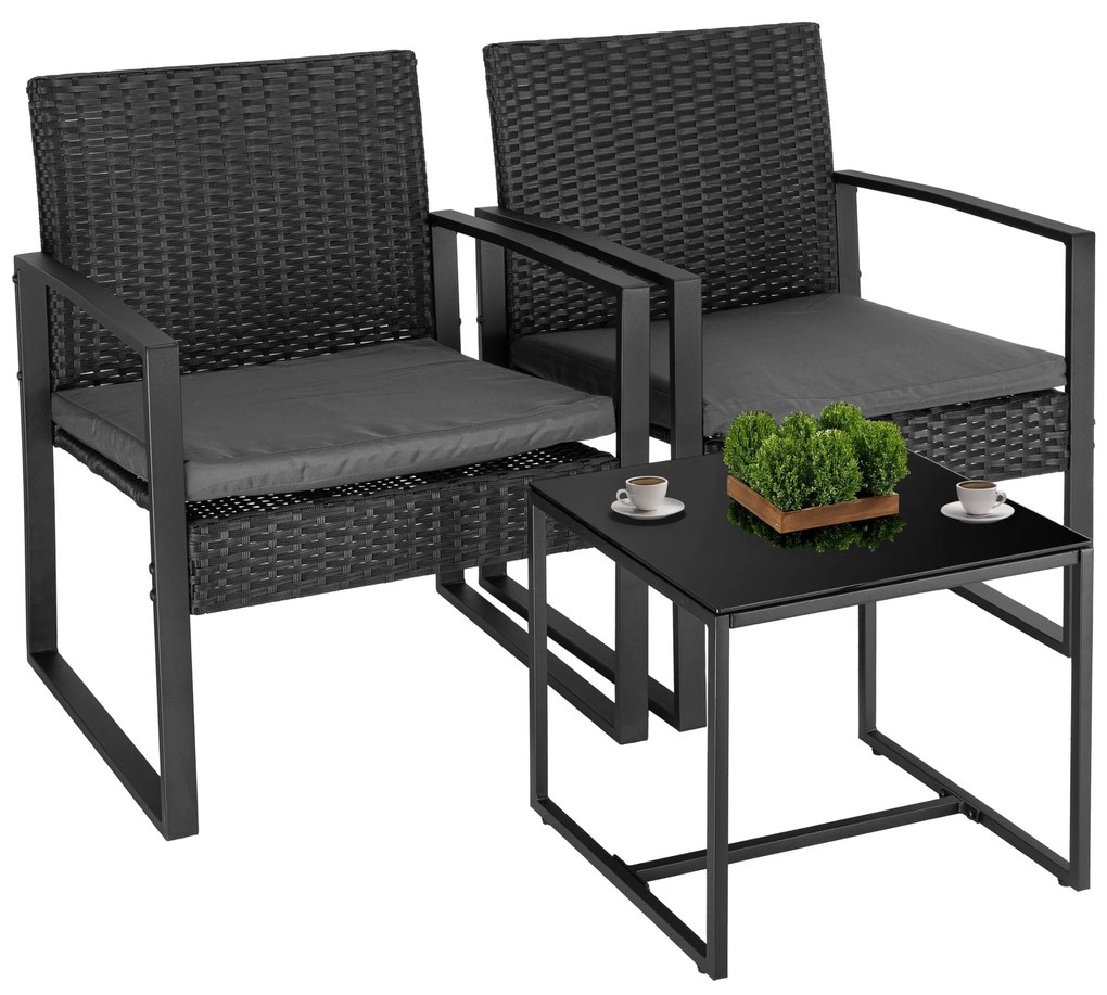 Záhradná zostava Coffi čierna/šedá