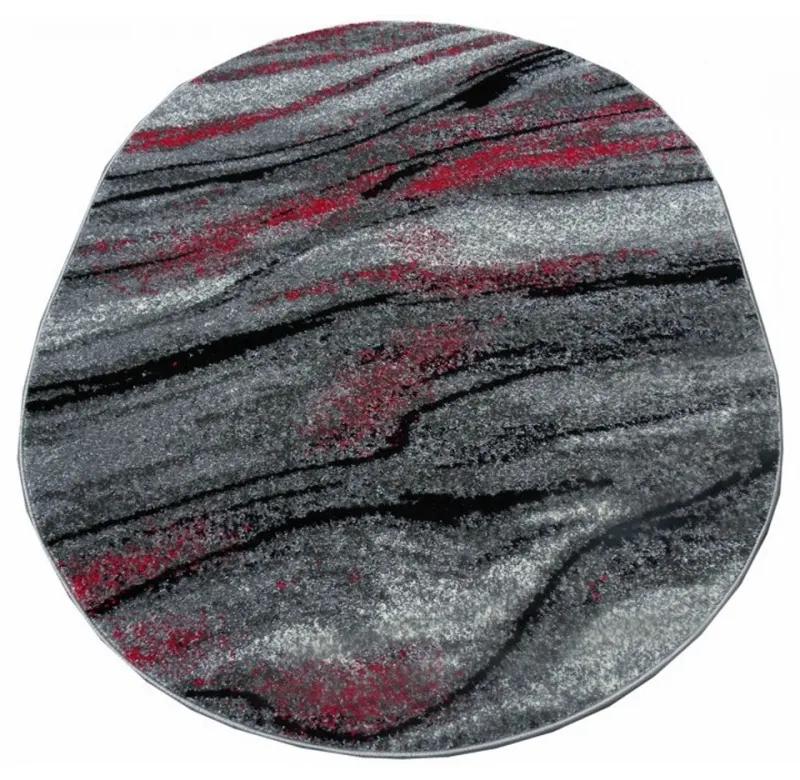 Kusový koberec Elmo 2 sivočervený ovál, Velikosti 160x220cm