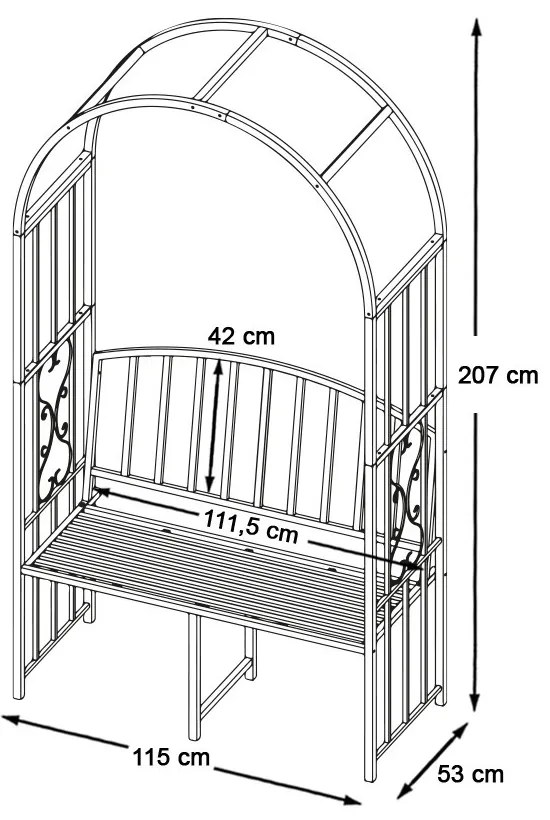 Pergola s ružami, čierna