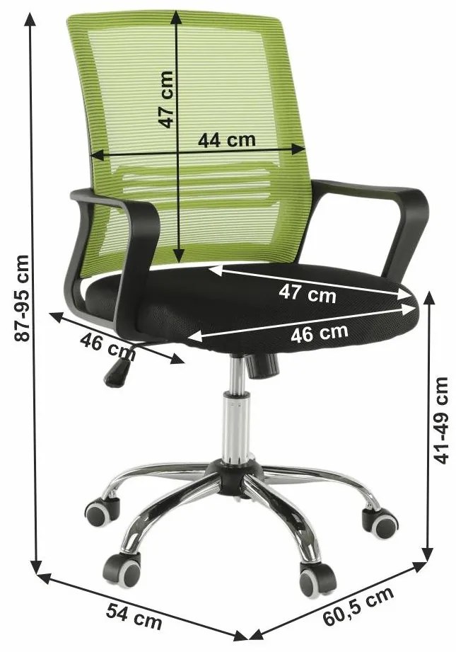 Tempo Kondela Kancelárska stolička, sieťovina zelená/látka čierna, APOLO