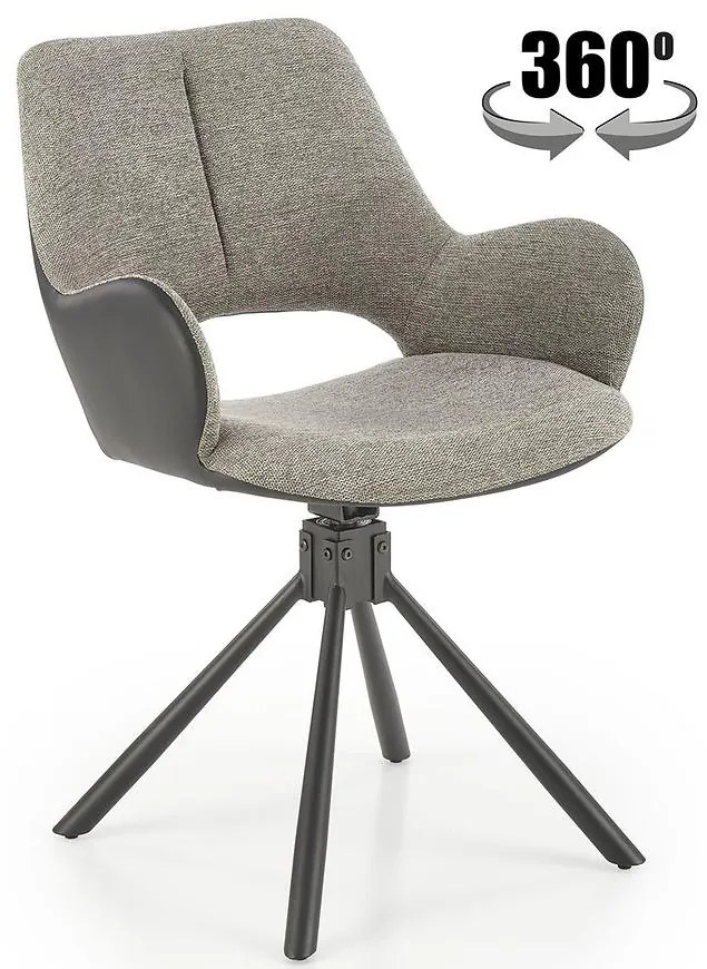 Stolička K494 sivá/čierna