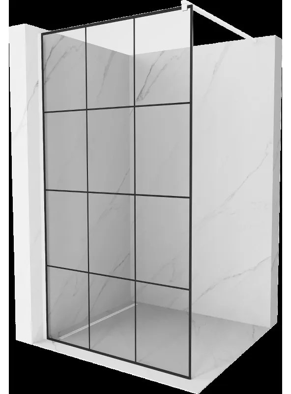 Mexen Kioto sprchová stena 120 x 200 cm, transparentnéné/čierny vzor 8 mm, biela - 800-120-101-20-77