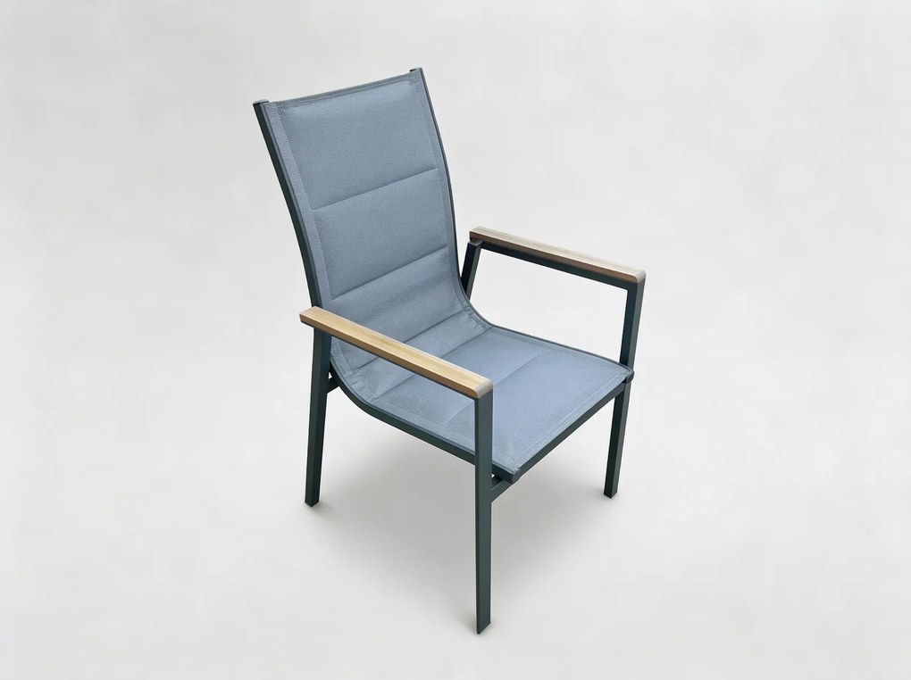 POLYWOOD HLINÍKOVÁ ZÁHRADNÁ STOLIČKA 64 x 55 x 91 CM TMAVOŠEDÁ