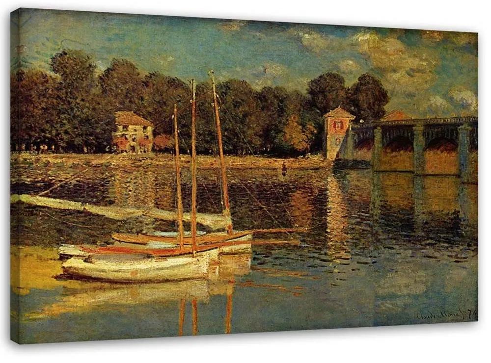 Obraz na plátně REPRODUCTION Most v Argenteuil C.Monet - 100x70 cm