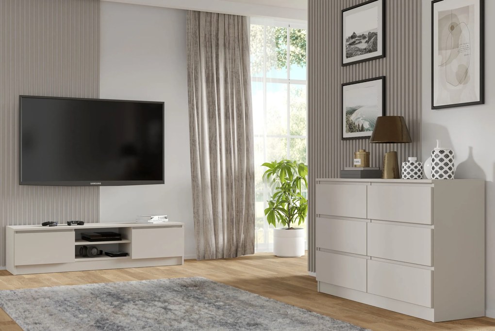 Komoda Maya S6 (kašmír). Akcia -16%. Vlastná spoľahlivá doprava až k Vám domov. 1124945