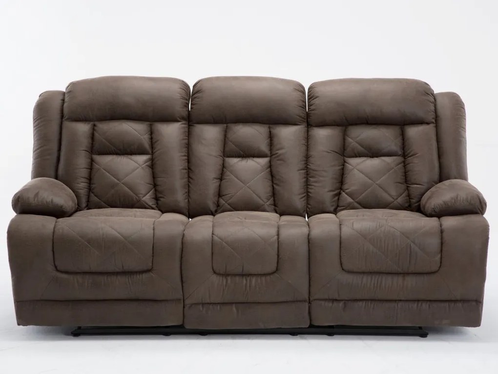 Trojsedák Oxford,  hnedá látka, funkcia el. polohovanie