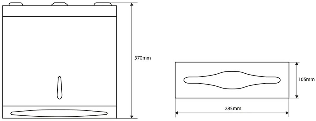 Sapho, Zásobník na papierové uteráky 285x370x105mm, leštená nerez, XP048