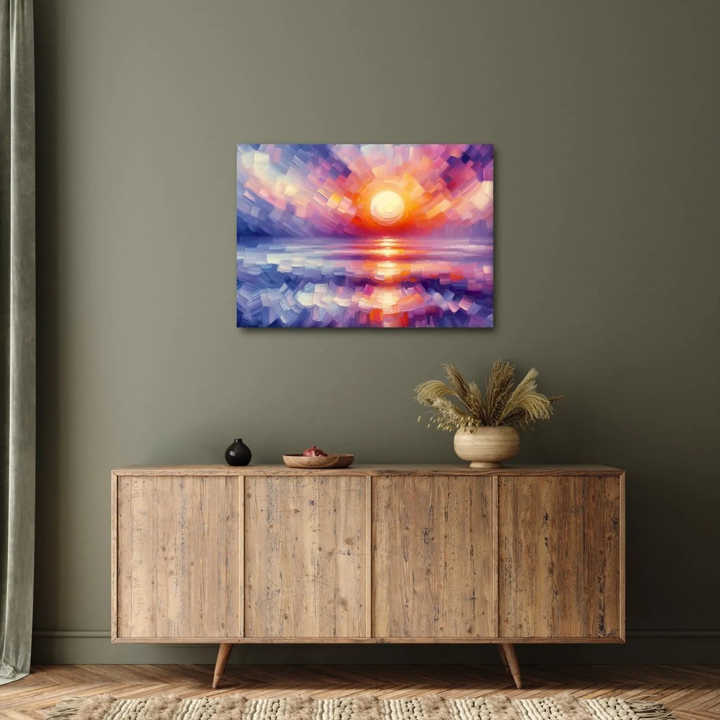 Obraz - Farebný umelecký západ slnka (70x50 cm)