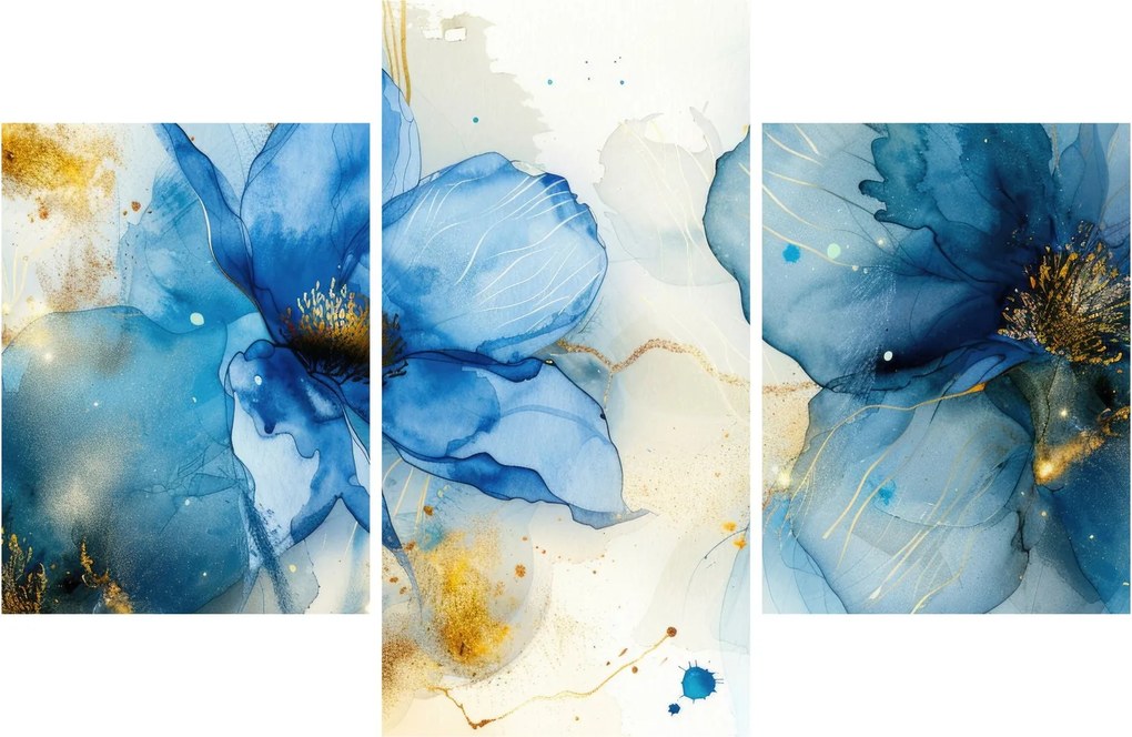 Obraz - Kvetinová, atramentová maľba (90x60 cm)