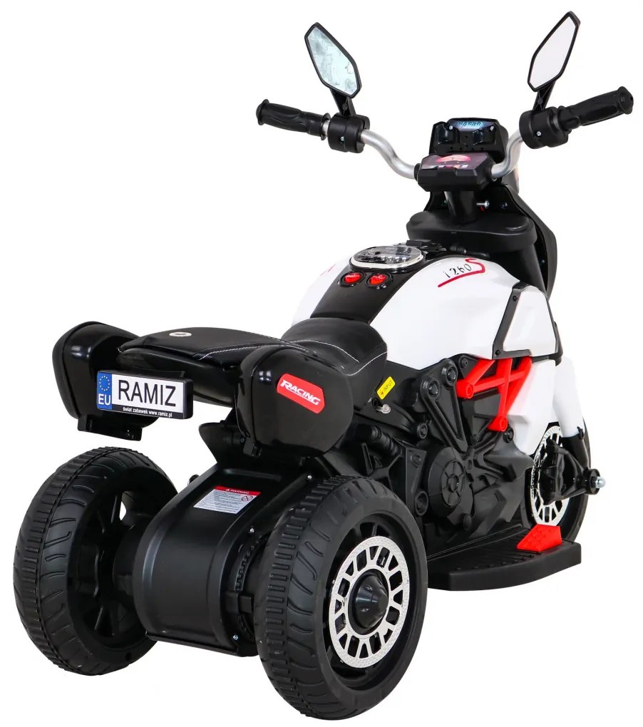 Motorka na batérie pre deti FAST TOURIST - biela