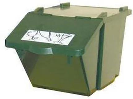 Plastový odpadkový kôš na triedený odpad, objem 45 l, zelený