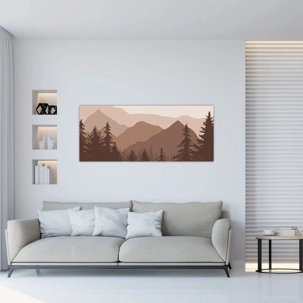 Obraz - Hnedé pohorie N⁰2 (120x50 cm)