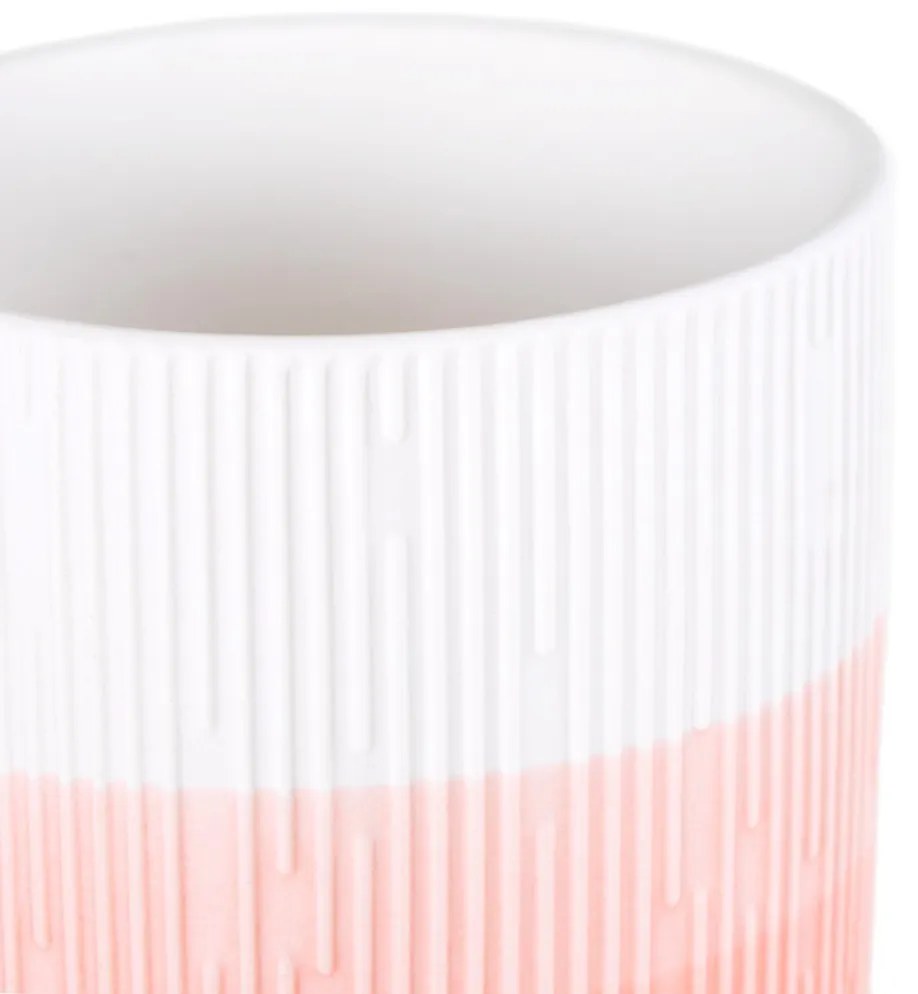 Kvetináč Fino púdrovo ružový/biely