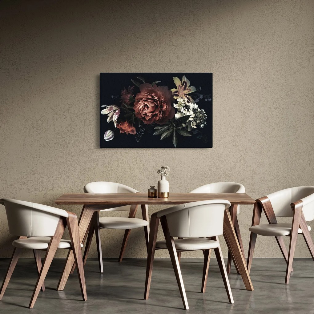 Obraz - Temné kvety (90x60 cm)