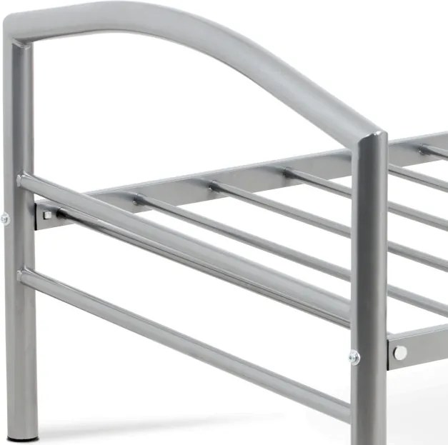 Kovová posteľ 90 cm strieborná BED-1900 SIL