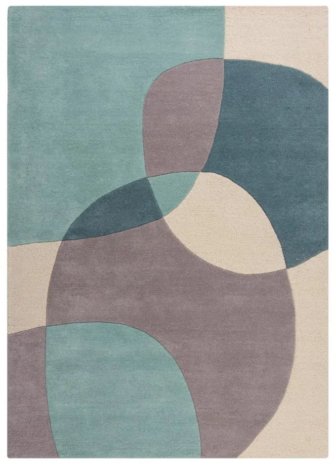 Modro-béžový vlnený koberec 170x120 cm Glow - Flair Rugs