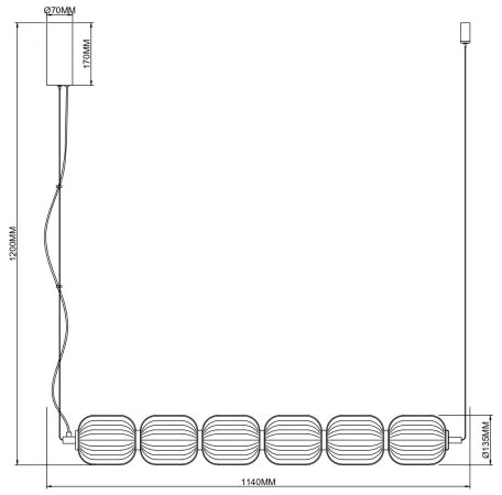 Zuma Line 003064-034748 - LED luster na lane AKARI LED/50W/230V zlatý